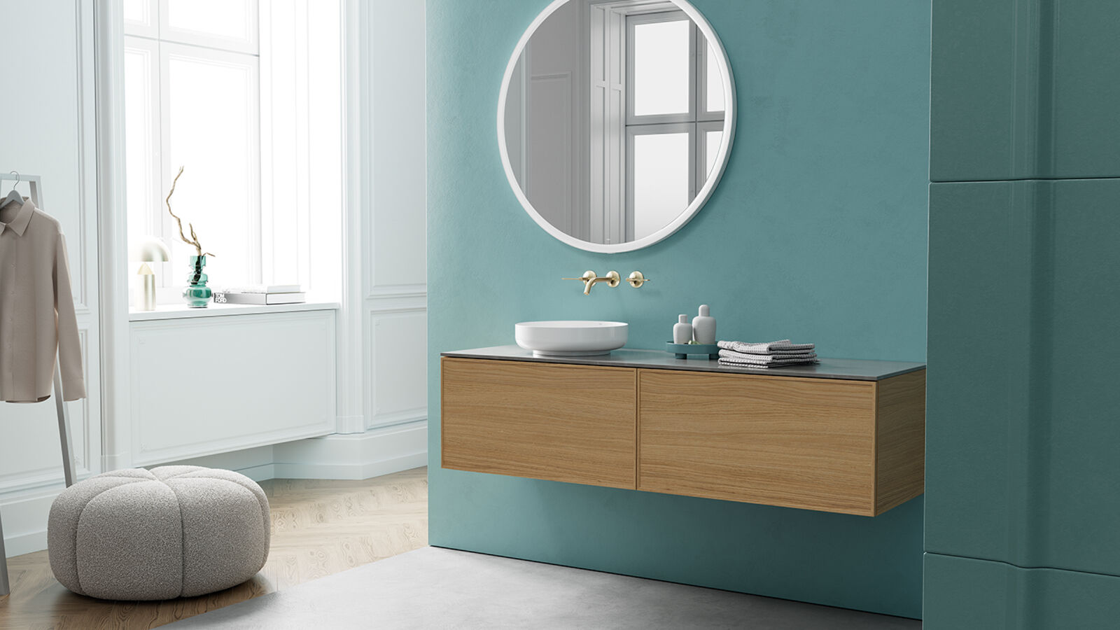 Minimalism with charm in the bathroom