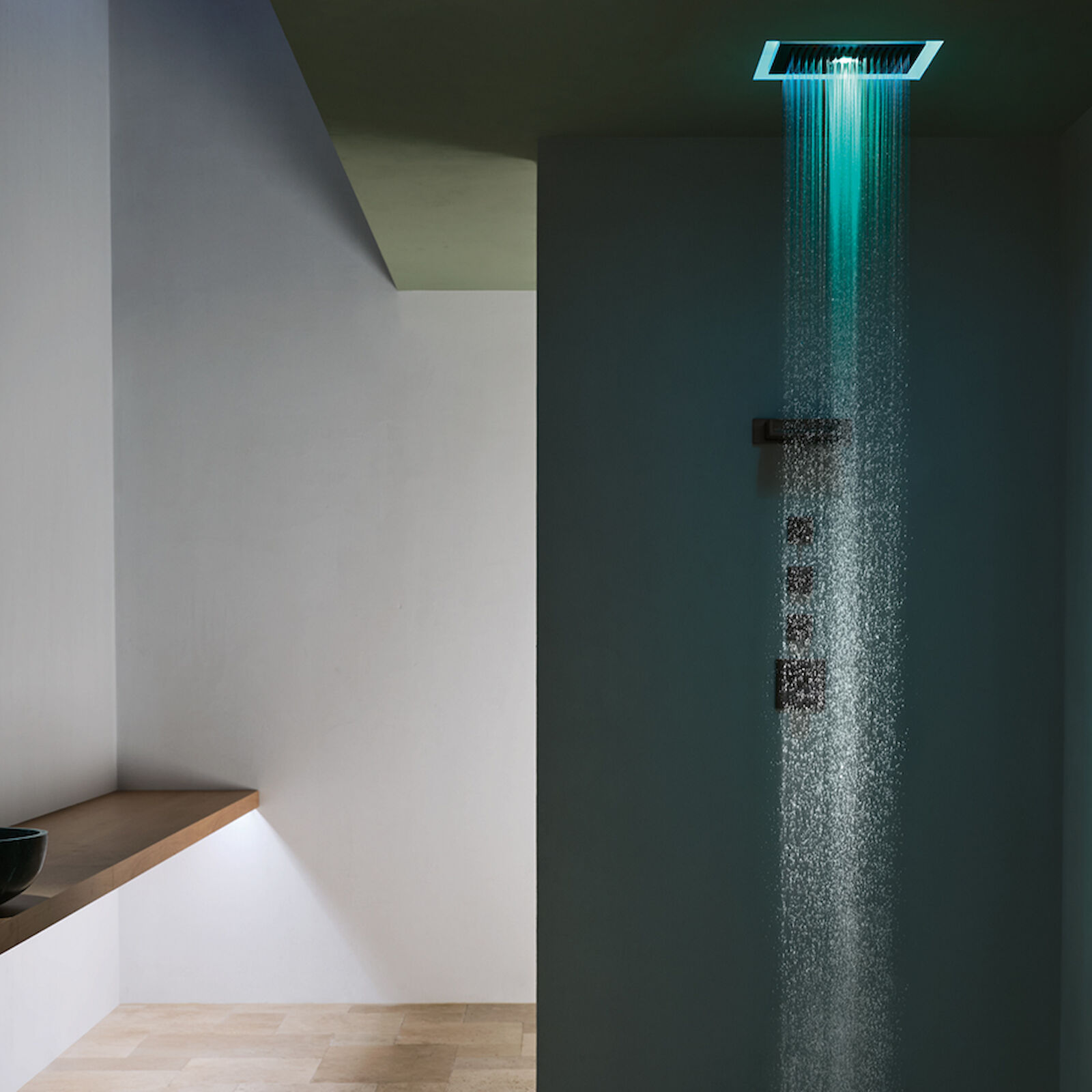 Rain showers with built-in lights for Dornbracht