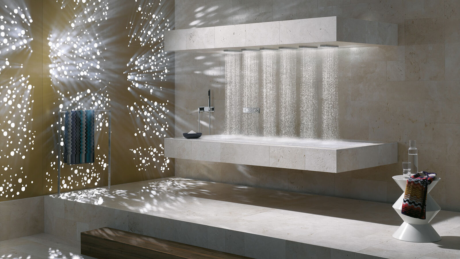 Horizontal shower for Dornbracht